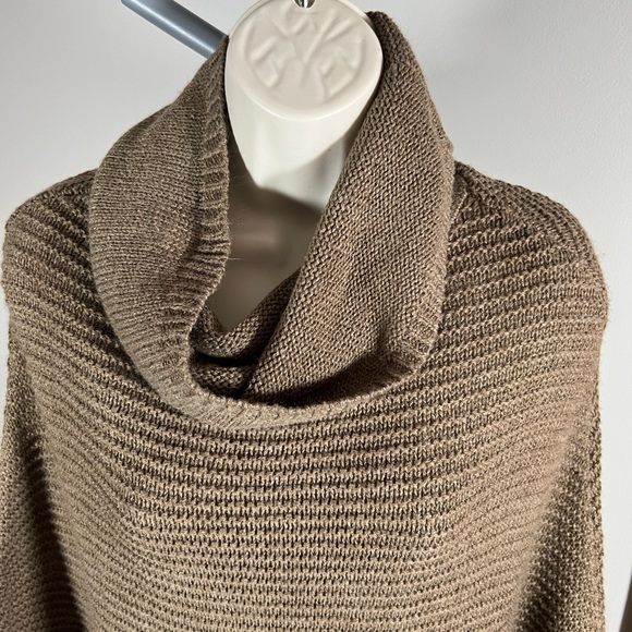 BOGO Merona XS S Brown Cowl Neck Chunky Knit Poncho Sweater - Picture 2 of 6